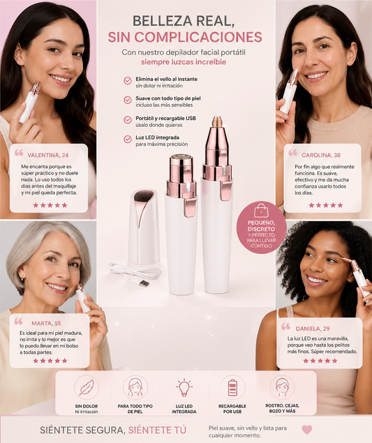 2 EN 1 depilador mujer facial portatil