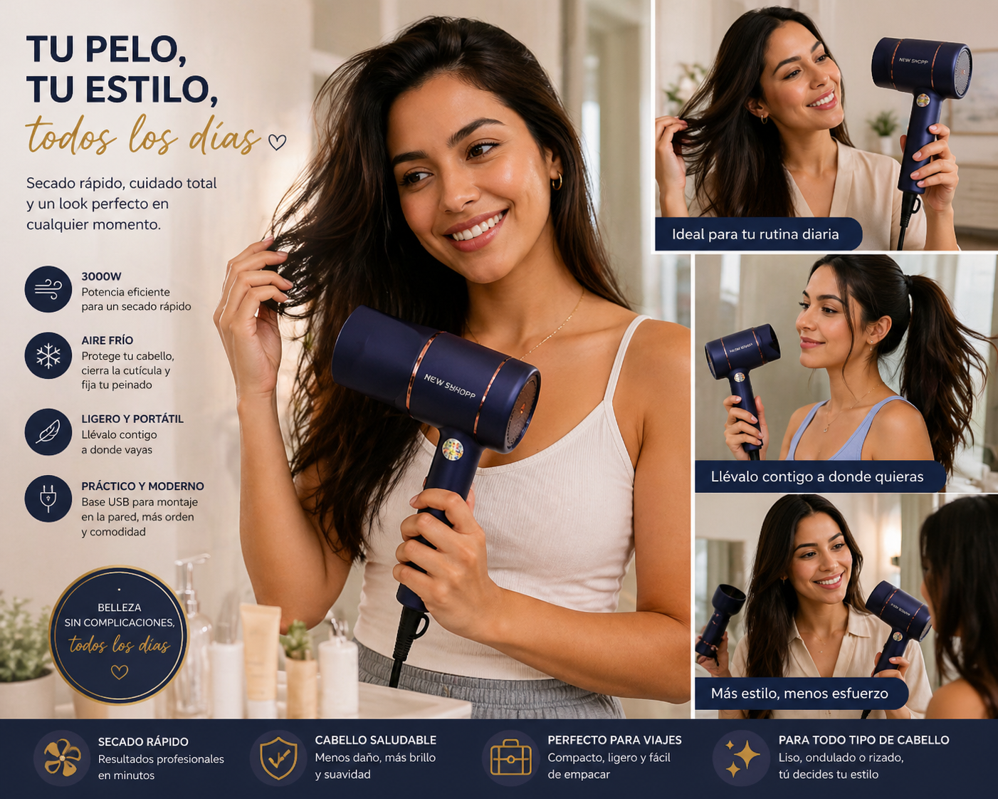 Mini Secador de Pelo Premium